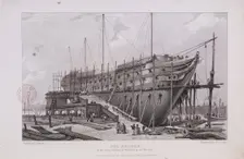 The Nelson at the Royal Dockyard, Woolwich, London, 1815. Artist: William Bernard Cooke