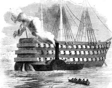 The Neptune, Admiral Corry's Flag-Ship 1854. Creator: Unknown