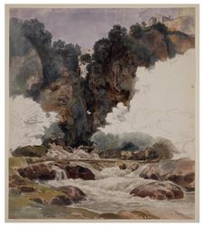 The Neptune Grotto close to Tivoli, 1826. Creator: Ernst Fries
