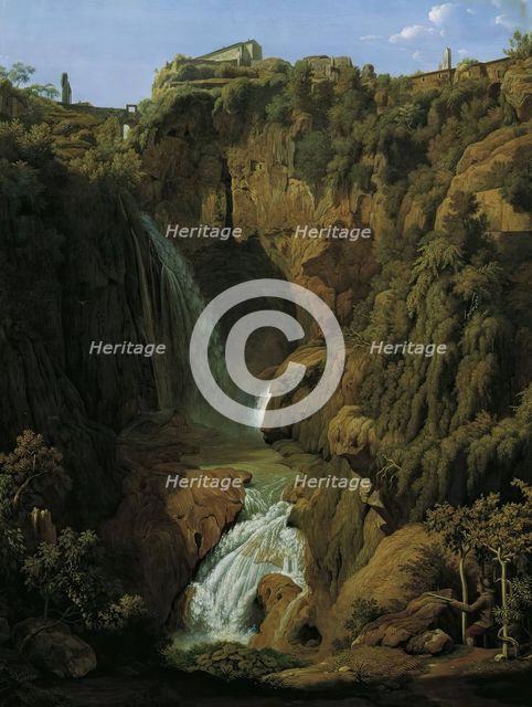 The Neptune Grotto (waterfall near Tivoli), 1809. Creator: Johann Martin von Rohden.