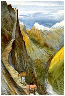 The Nerpani track, Tibet, 1898.Artist: FA Brockhaus