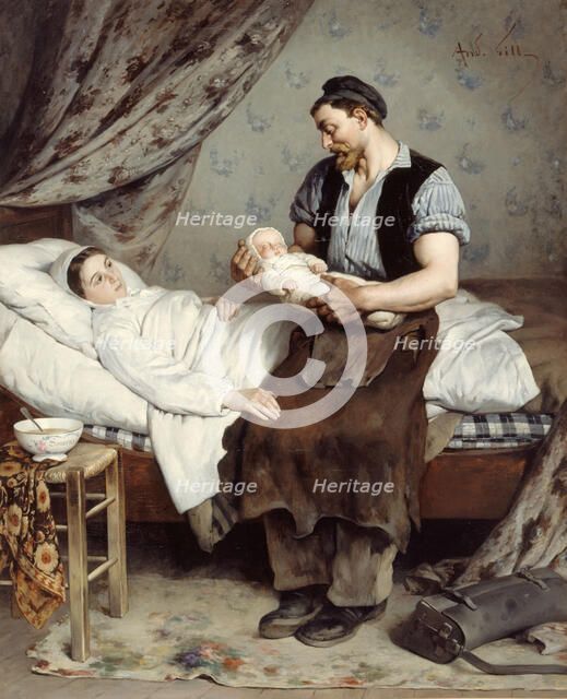 The newborn, 1881. Creator: Andre Gill.