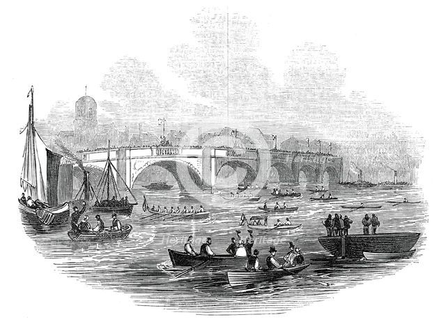 The Newcastle Boat Race, 1845. Creator: Unknown.