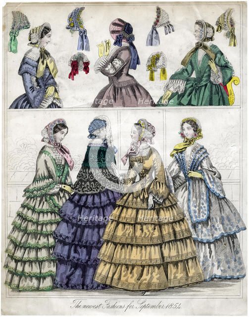 'The newest fashion for September, 1854'. Artist: Unknown