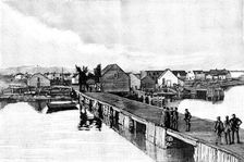 The Newfoundland Fishery Dispute: wharf at St. George’s Bay, 1890. Creator: Unknown