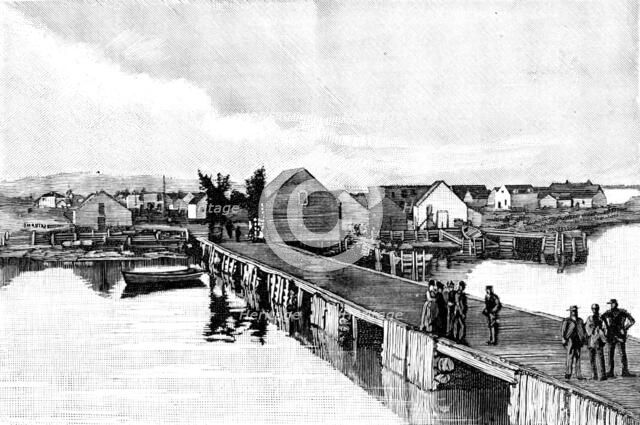The Newfoundland Fishery Dispute: wharf at St. George’s Bay, 1890. Creator: Unknown.