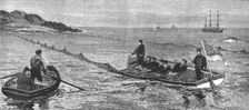 The Newfoundland Fisheries Question - British Man-of- War removing and confiscating..., 1890. Creator: Unknown