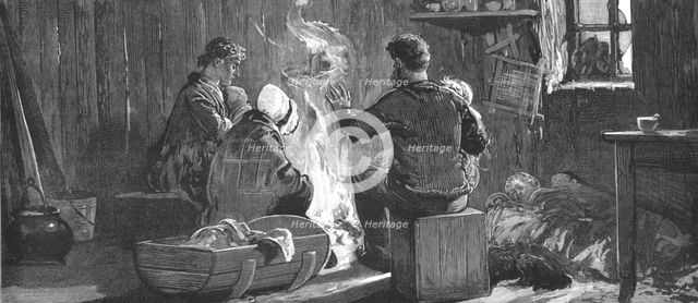 'The Newfoundland Fisheries Question - Interior of a British Fisherman's Hut, 1890 Creator: Unknown.