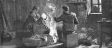 The Newfoundland Fisheries Question - Interior of a British Fisherman's Hut, 1890 Creator: Unknown