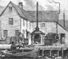 'The Newfoundland Fisheries Question - Newfoundland Lobster Factory on the French Shore 1890. Creator: Unknown