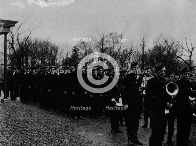 'The Newfoundland Naval Reserve parading before the Governor at St. John's', c1902, (1903). Artist: Unknown.