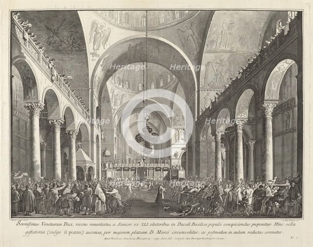 The Newly Elected Doge Presented to the People in San Marco, 1763/1766. Creator: Giovanni Battista Brostoloni.