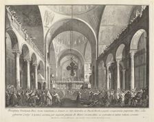 The Newly Elected Doge Presented to the People in San Marco, 1763/1766. Creator: Giovanni Battista Brostoloni