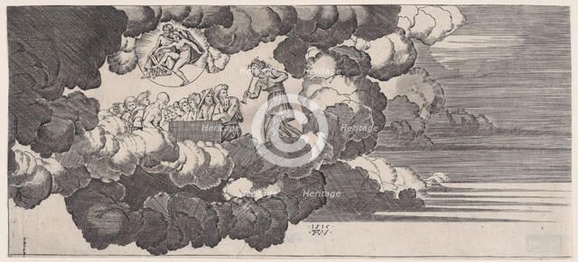 The News Brought to Olympus, dated 1516. Creator: Agostino Veneziano.