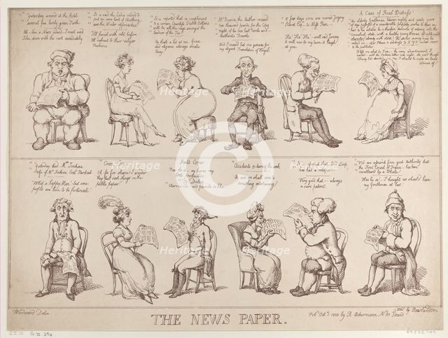 The News Paper, October 1, 1808., October 1, 1808. Creator: Thomas Rowlandson.