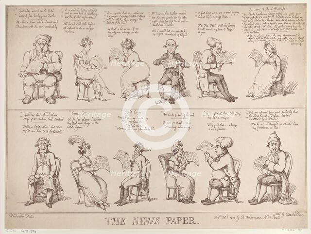 The News Paper, October 1, 1808., October 1, 1808. Creator: Thomas Rowlandson.