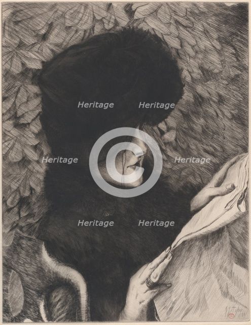 The Newspaper, 1883. Creator: James Tissot.