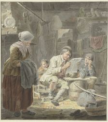 The newspaper reader, 1741-1795. Creator: Cornelis van Noorde