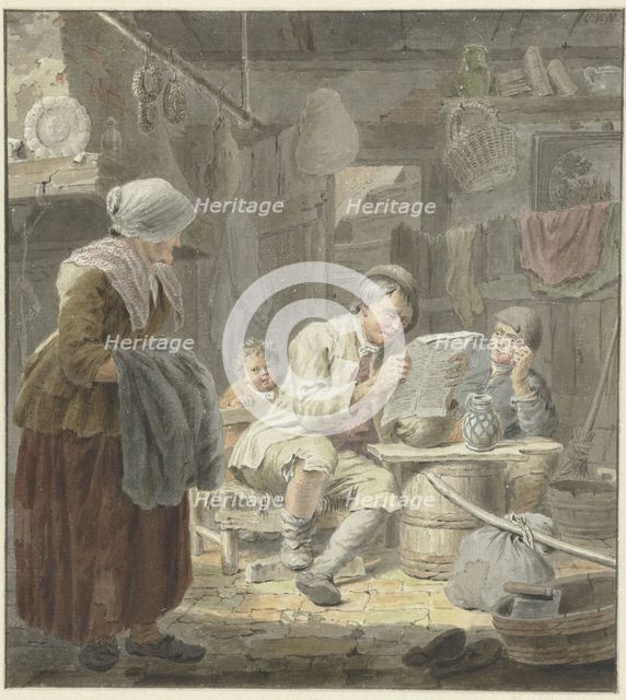 The newspaper reader, 1741-1795. Creator: Cornelis van Noorde.