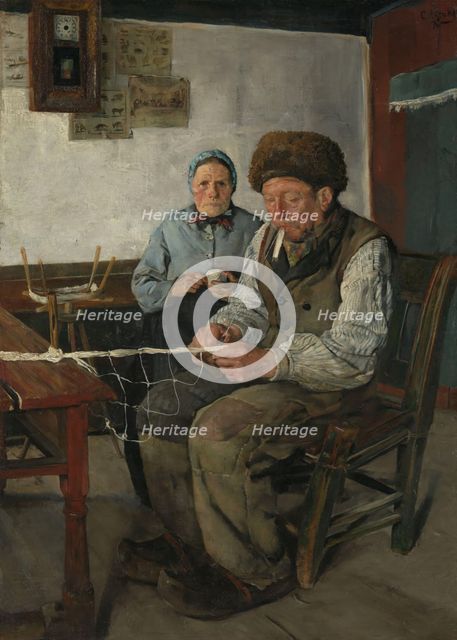 The Net Mender, probably 1880. Creator: Christian Krohg.