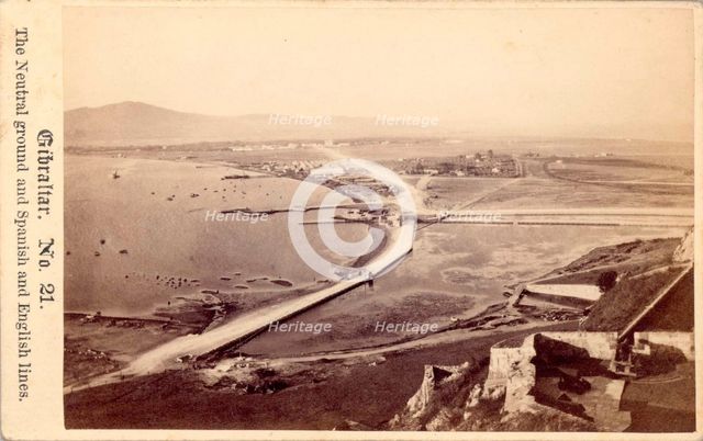 The Neutral Ground and Spanish and English Lines, Gibraltar, 19th century. Creator: Anon.