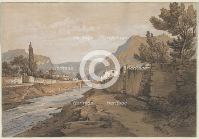 The Neuve River at the End of the Dardenne Valley, 1800s. Creator: Edouard Jean Marie Hostein (French, 1804-1889).