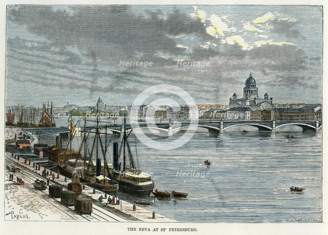'The Neva at St Petersburg', Russia, c1880. Artist: Unknown