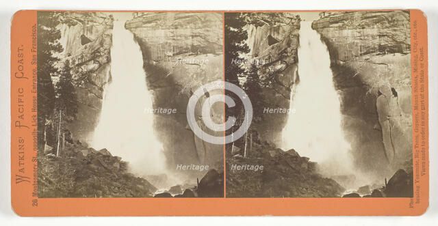 The Nevada Fall, 700 ft., Yosemite, 1861/76. Creator: Carleton Emmons Watkins.