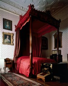 The Neville bedroom, made in 1766, Audley End House, Essex, 1986
