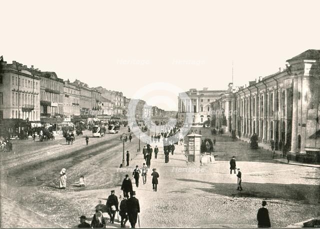 The Nevski Prospect, St Petersburg, Russia, 1895.  Creator: Unknown.