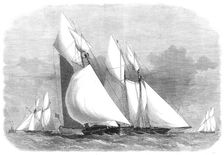 The new Thames Yacht Club schooner-match: rounding the Mouse Light-ship, 1871. Creator: Unknown