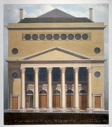 The new Theatre Royal, Haymarket, Westminster, London, 1821. Artist: Robert Blemmell Schnebbelie