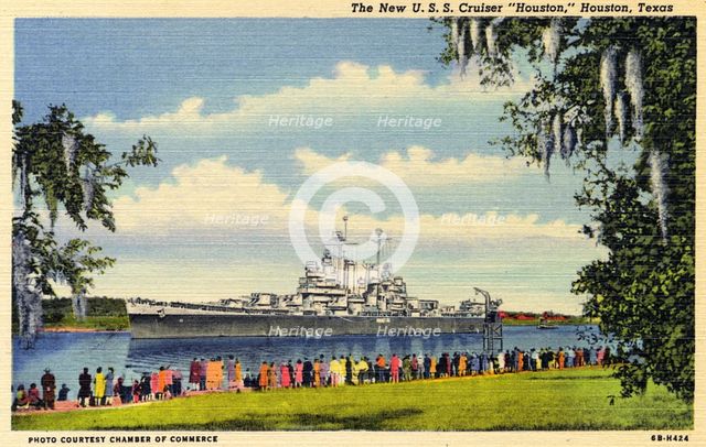 The new US Navy cruiser USS 'Houston', Houston, Texas, USA, 1946. Artist: Unknown