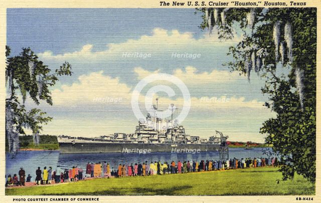 The new US Navy cruiser USS 'Houston', Houston, Texas, USA, 1946. Artist: Unknown