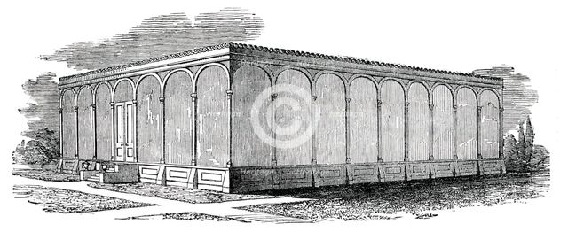 The New Victoria Regia House - Exterior, Chatsworth House, Derbyshire, 1850. Creator: Unknown.