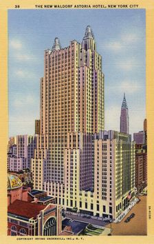 The New Waldorf Astoria Hotel, New York City, New York, USA, 1933