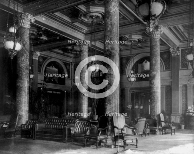 The New Willard Hotel, Washington, D.C. - lobby, between 1890 and 1950. Creator: Frances Benjamin Johnston.