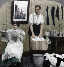 The New Woman, Wash Day Artist: American Stereoscopic Company