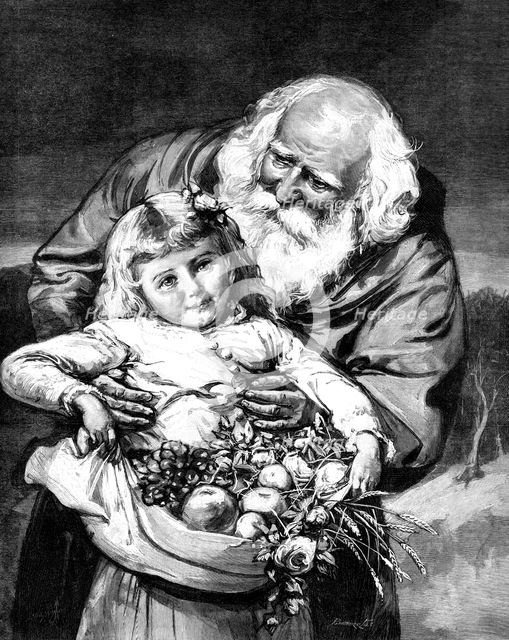 The New Year - drawn by A. E. Emslie, 1881. Creator: Adolphe François Pannemaker.