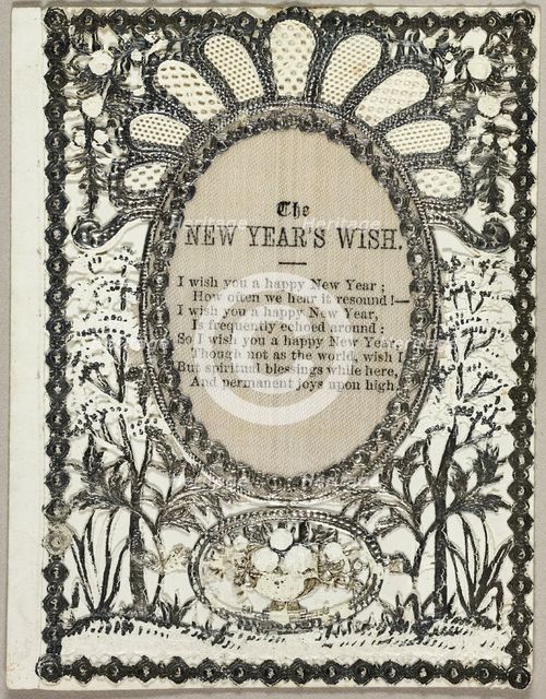 The New Year's WIsh (holiday card), c. 1840. Creator: John Windsor.