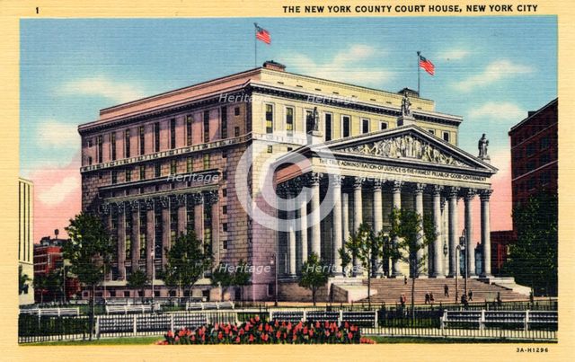 The New York County Court House, New York City, New York, USA, 1933. Artist: Unknown
