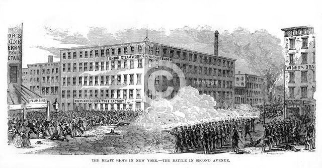 The New York Draft Riots, Second Avenue, New York City, 13-16 July 1863, (1872). Artist: Unknown
