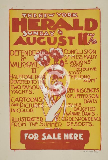 The New York herald. Sunday August 11th 95, c1893 - 1897. Creator: Unknown.