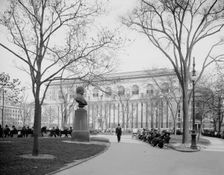 The New York Public Library and Bryant Park, New York, c.between 1910 and 1920. Creator: Unknown