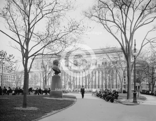 The New York Public Library and Bryant Park, New York, c.between 1910 and 1920. Creator: Unknown.