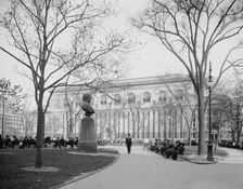 The New York Public Library and Bryant Park, New York, c.between 1910 and 1920. Creator: Unknown