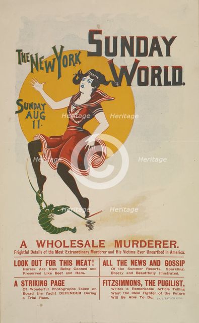 The New York Sunday world. Sunday Aug. 11, c1893 - 1897. Creator: Unknown.