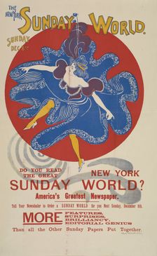 The New York Sunday world. Sunday Dec 8th. 1895, c1893 - 1897. Creator: Unknown