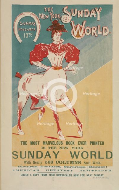 The New York Sunday world. Sunday November 10th. 1895, c1893 - 1897. Creator: Unknown.