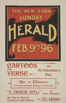 The New York Sunday herald. Feb. 9th 96, c1893 - 1897. Creator: Unknown